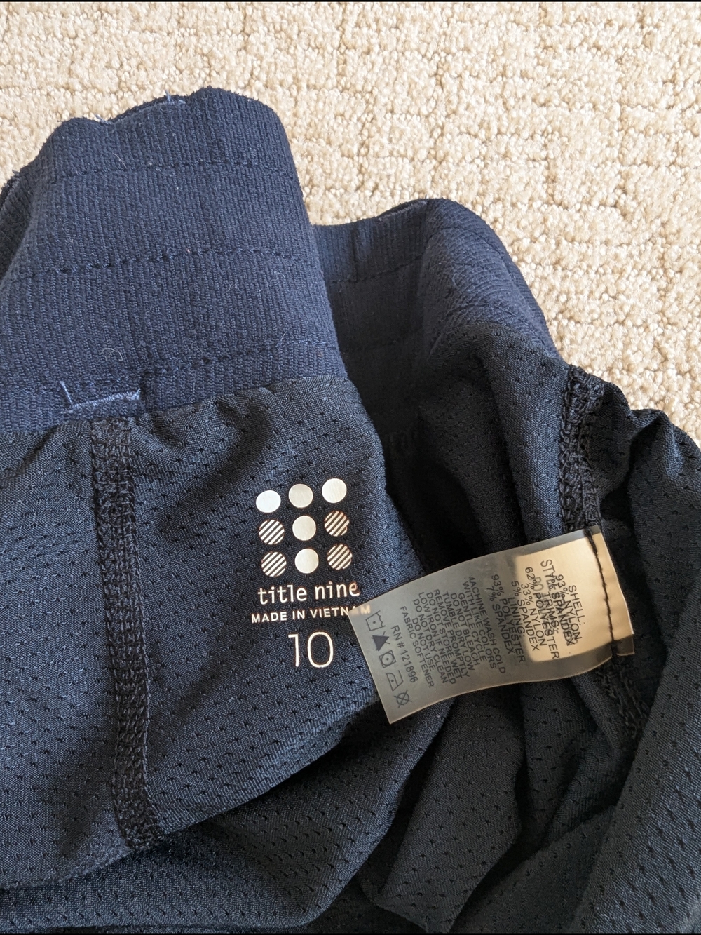 Title Nine Clamber Skirt Skort Lined Shorts 10 Navy Hiking Pickleball Outdoor - Picture 7 of 12